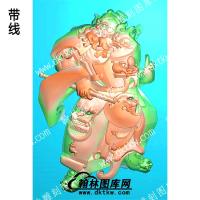耀武扬威将军古代人物带线精雕图(GJJD-0719)