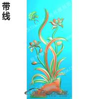 植物兰花蝴蝶带线精雕图(ZSHN-0725)