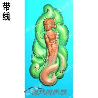 小狐狸挂件精雕图带线（QTG-152）