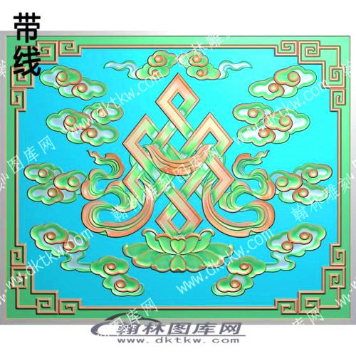 藏式雪域八宝吉祥结带线精雕图（ZSBB-04-16)