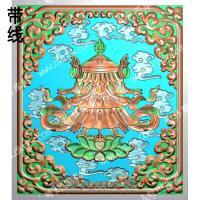 藏式八宝方形胜利幢带线精雕图（ZSBB-07-04)