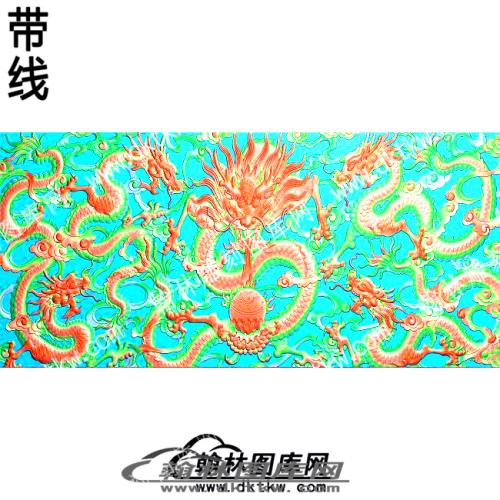 五龙夺珠带线精雕图(ZSDW-04-16)