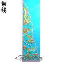 藏式家具葫芦角花带线精雕图(ZSJJ-01-18)