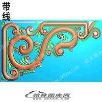 藏式家具洋花2角花带线精雕图(ZSJJ-01-33)