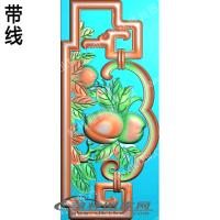 家具部件桃子角花带线精雕图(ZSJJ-01-49)