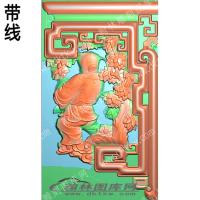 家具部件下角花石榴2带线精雕图(ZSJJ-01-51)