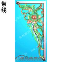 家具部件植物牡丹角花带线精雕图(ZSJJ-01-59)