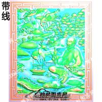 藏式吉祥画六长寿有框精雕图(ZSJJ-02-12)