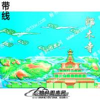 藏式建筑郎木寺带线精雕图(ZSJJ-02-16)