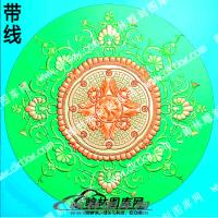 藏式洋花圆形桌面带线精雕图(ZSJJ-04-05)