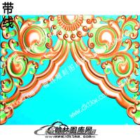 藏式复杂角花带线精雕图(ZSJJ-06-04)
