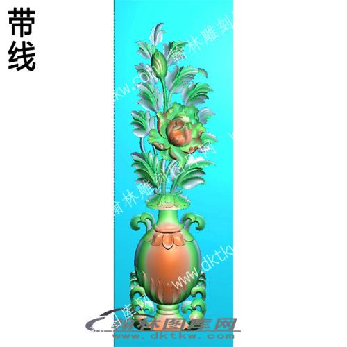 藏式家具花瓶带线精雕图(ZSJJ-06-11)