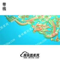 全龙纹家具角花带线精雕图(ZSJJ-06-38)