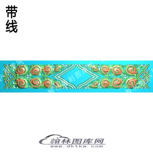 藏式花背板围板带线精雕图(ZSJJ-07-08)