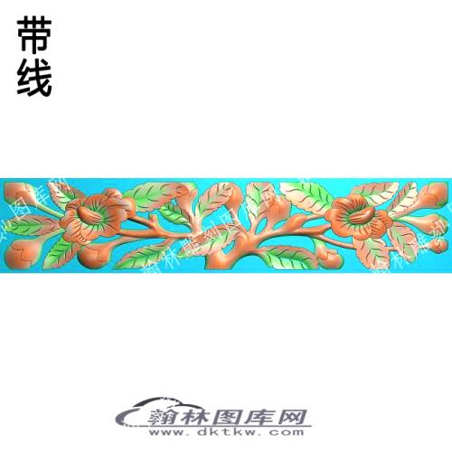 藏式植物花草1围板牙板带线精雕图(ZSJJ-07-34)