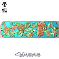 藏式植物花草菊花围板牙板带线精雕图(ZSJJ-07-38)