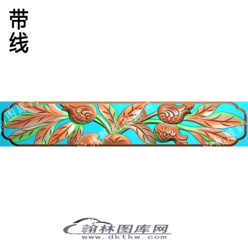 藏式植物花草围板牙板2带线精雕图(ZSJJ-07-42)
