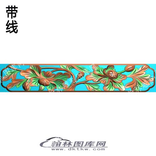 藏式植物花草围板牙板3带线精雕图(ZSJJ-07-43)