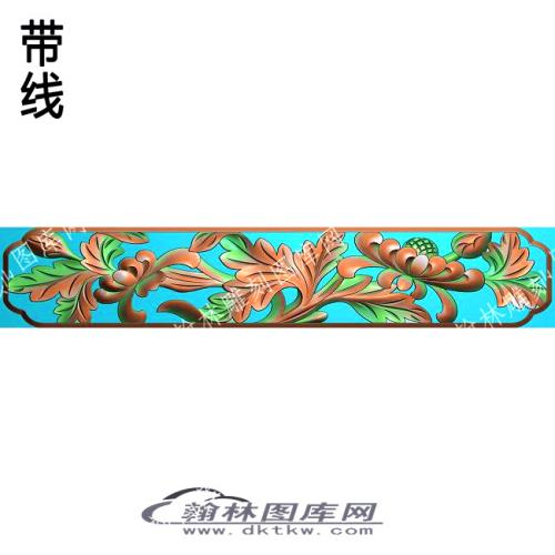 藏式植物花草围板牙板6带线精雕图(ZSJJ-07-46)
