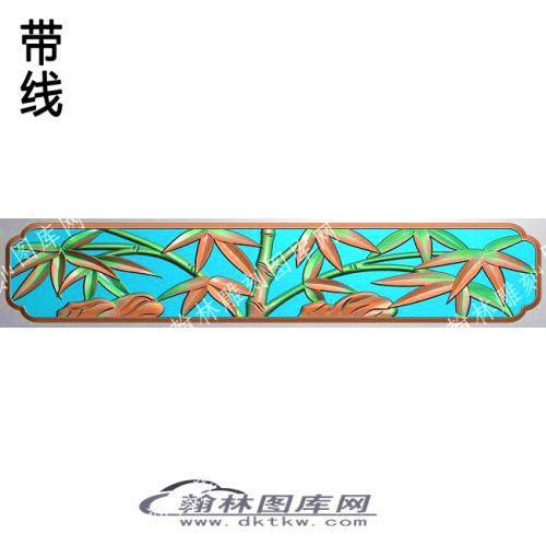 藏式植物花草竹子围板牙板带线精雕图(ZSJJ-07-48)