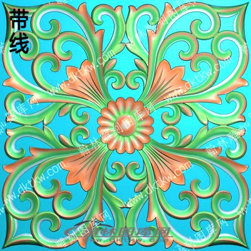 藏式家具西洋花带线精雕图(ZSYH-01-10)