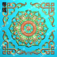 藏式洋花 莲花绽放带线精雕图(ZSYH-01-15)