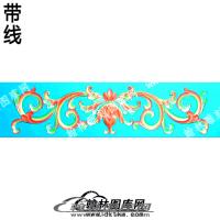 藏式长条洋花2精雕图(ZSYH-01-18)