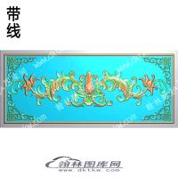 藏式长条洋花有角花带线精雕图(ZSYH-01-20)