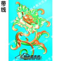 藏式简单洋花带线精雕图(ZSYH-02-03)
