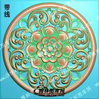 藏式莲花圆形挂件带线精雕图(ZSYH-02-04)