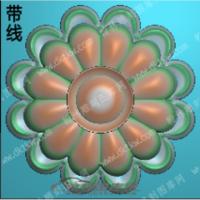藏式洋花 菊花带线精雕图(ZSYH-02-07)