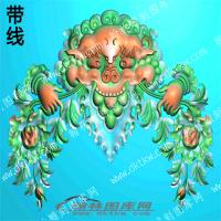 藏式佛龛法座冒顶带线精雕图222(ZSJJ-09-06)