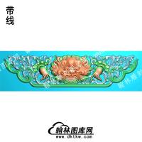 藏式挂落兽头冒顶带线精雕图(ZSJJ-09-08)