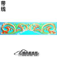 藏式家具藏式洋花佛龛古建帽顶1带线精雕图(ZSJJ-09-13)