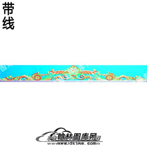 藏式家具柜门洋花帽顶带线精雕图(ZSJJ-09-15)