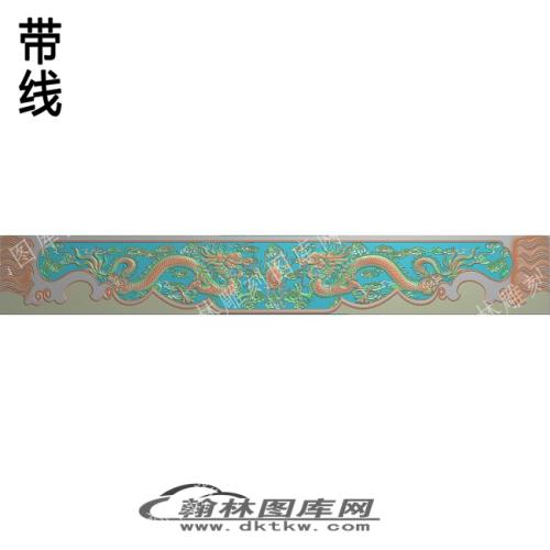 藏式家具神台前板双龙戏珠带线精雕图(ZSJJ-09-19)