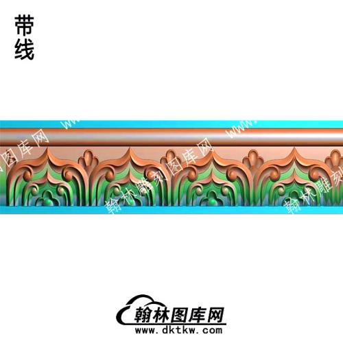 藏式花纹牙板围板带线精雕图(ZSJJ-10-09)