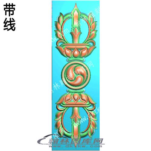 藏式家具 莲花宝围板牙板带线精雕图(ZSJJ-10-12)