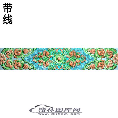 藏式家具 长短床花有底纹带线精雕图(ZSJJ-10-18)
