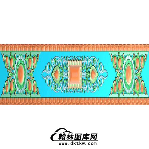 藏式家具太阳花洋花围板牙板精雕图(ZSJJ-10-28)