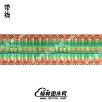 藏式家具牙板围板回纹带线精雕图(ZSJJ-10-33)