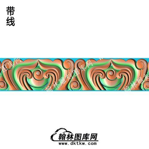 藏式家具元宝牙板围板精雕图(ZSJJ-10-35)