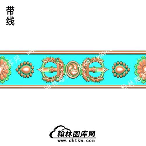 藏式莲花座宝剑藏珠带线精雕图(ZSJJ-10-37)