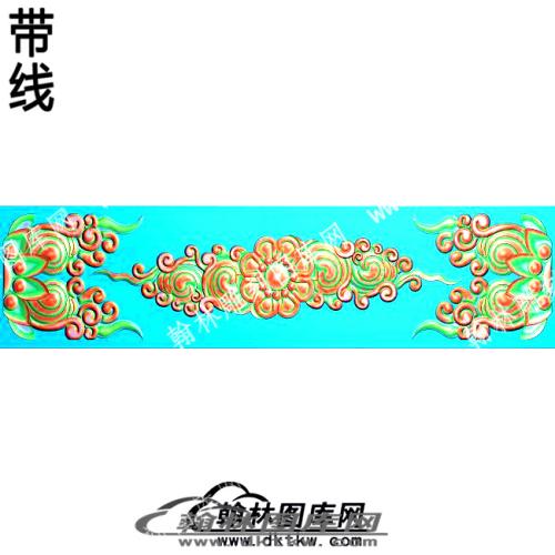 藏洋花长条围板牙板带线精雕图(ZSJJ-10-45)