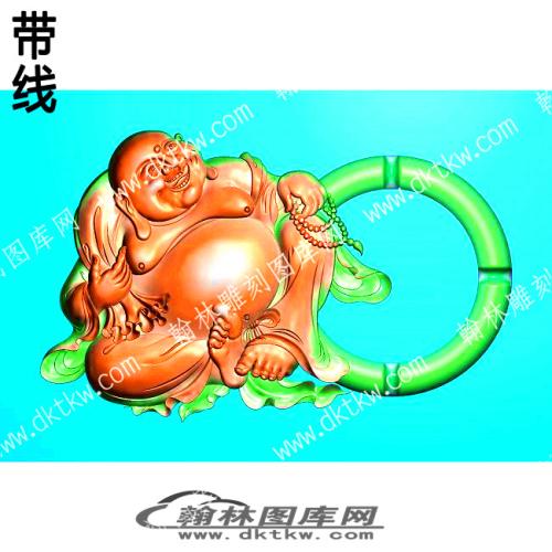 工艺品烟灰缸半卧弥勒佛带线精雕图(YHG-2033)