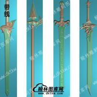 工艺品游戏宝剑凤求凰魔剑韩信四套组合精雕图(DJF-369)