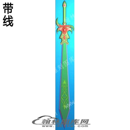 工艺品游戏盖伦武器宝剑逆鳞精雕图(DJF-372)