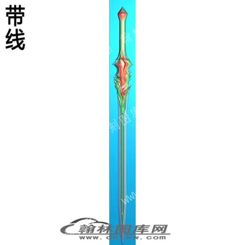 工艺品游戏武器宝剑盖聂木剑带线精雕图(DJF-375)