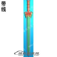 工艺品游戏武器宝剑怪兽宝剑带线精雕图(DJF-376)