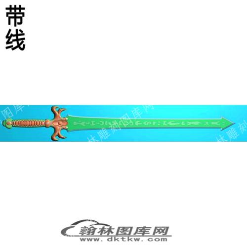 工艺品游戏武器宝剑魔剑带线精雕图(DJF-379)